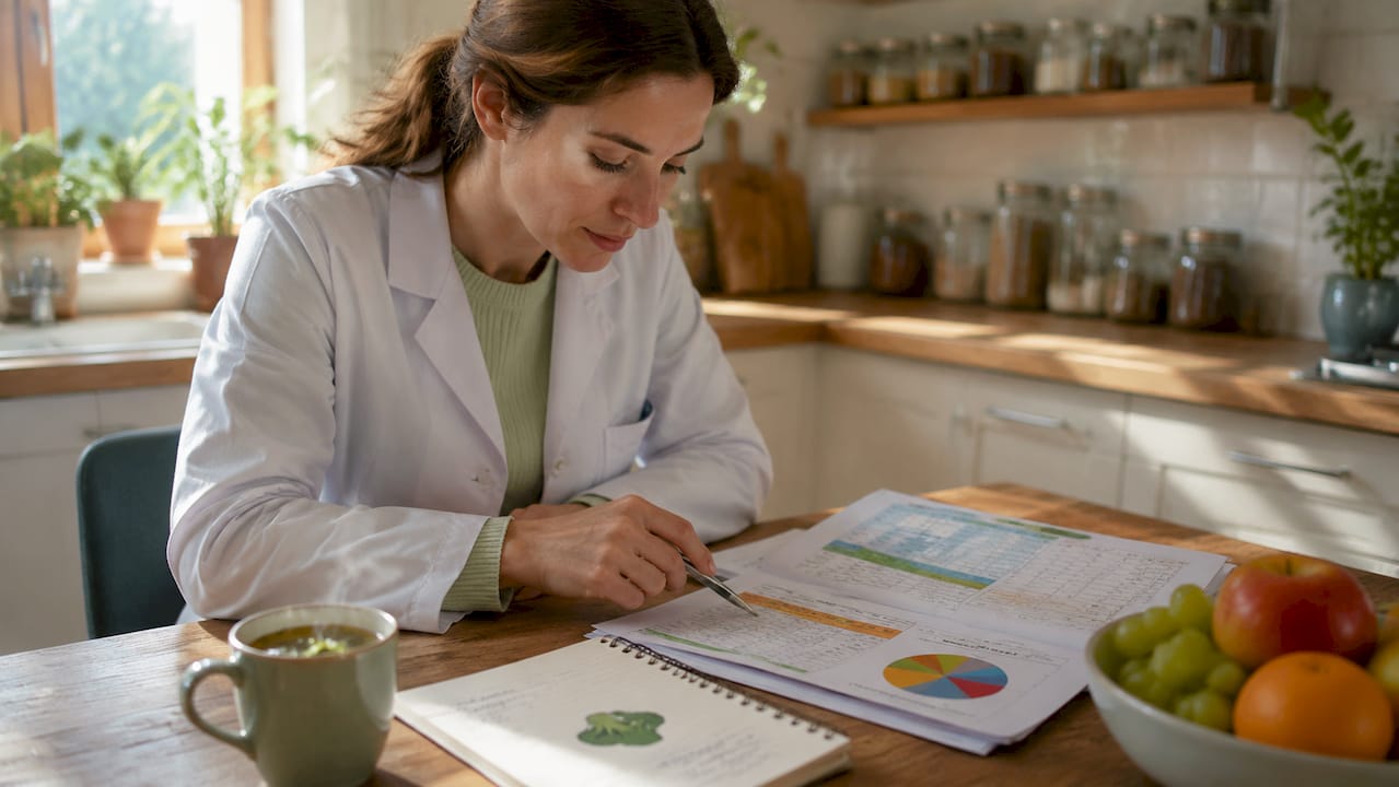 Nutritionist reviewing clinical nutritional measurements