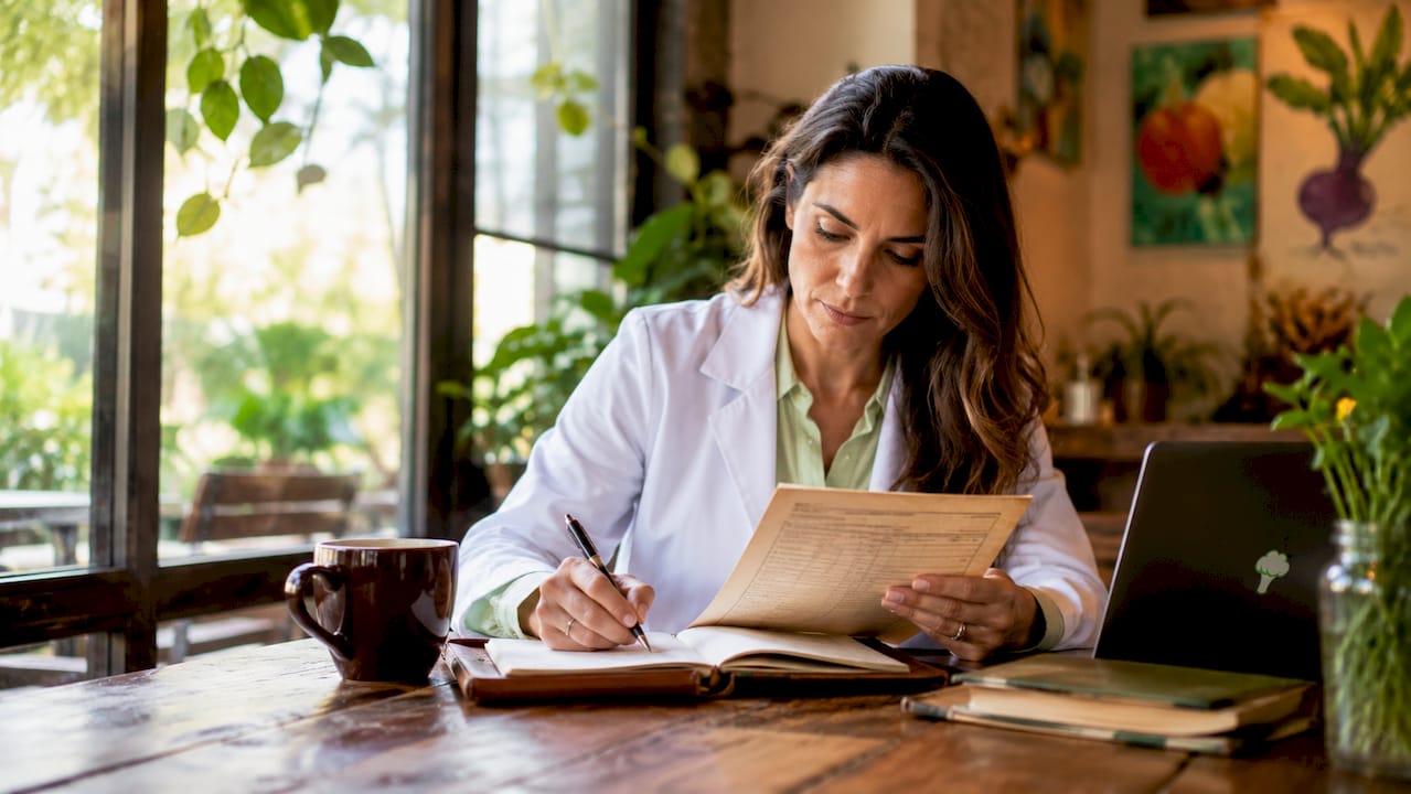 Nutritionist reviewing personalized nutrient blood tests