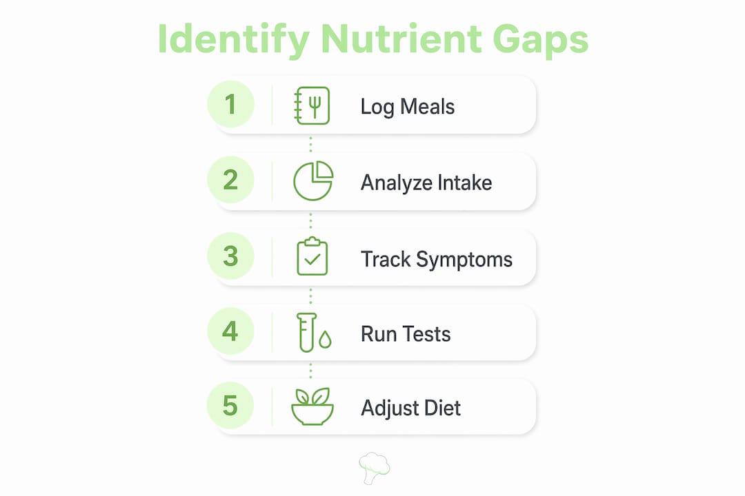 Infographic showing steps to identify nutrient gaps