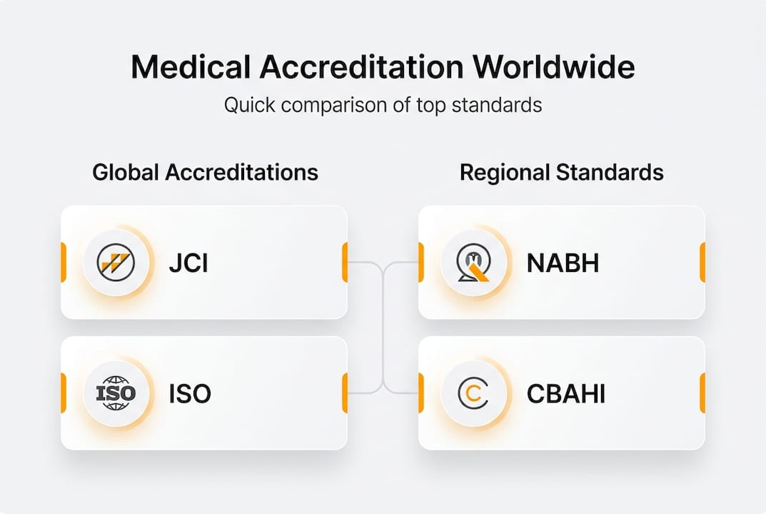 Infographic comparing international medical accreditations