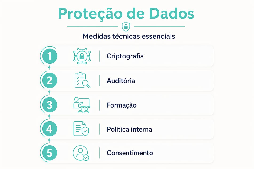 Infográfico: principais estratégias técnicas para garantir a segurança dos dados clínicos