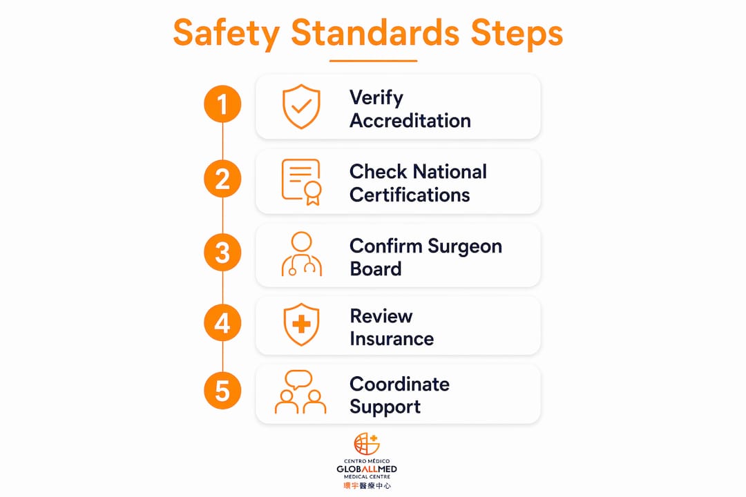 Infographic on medical tourism safety steps