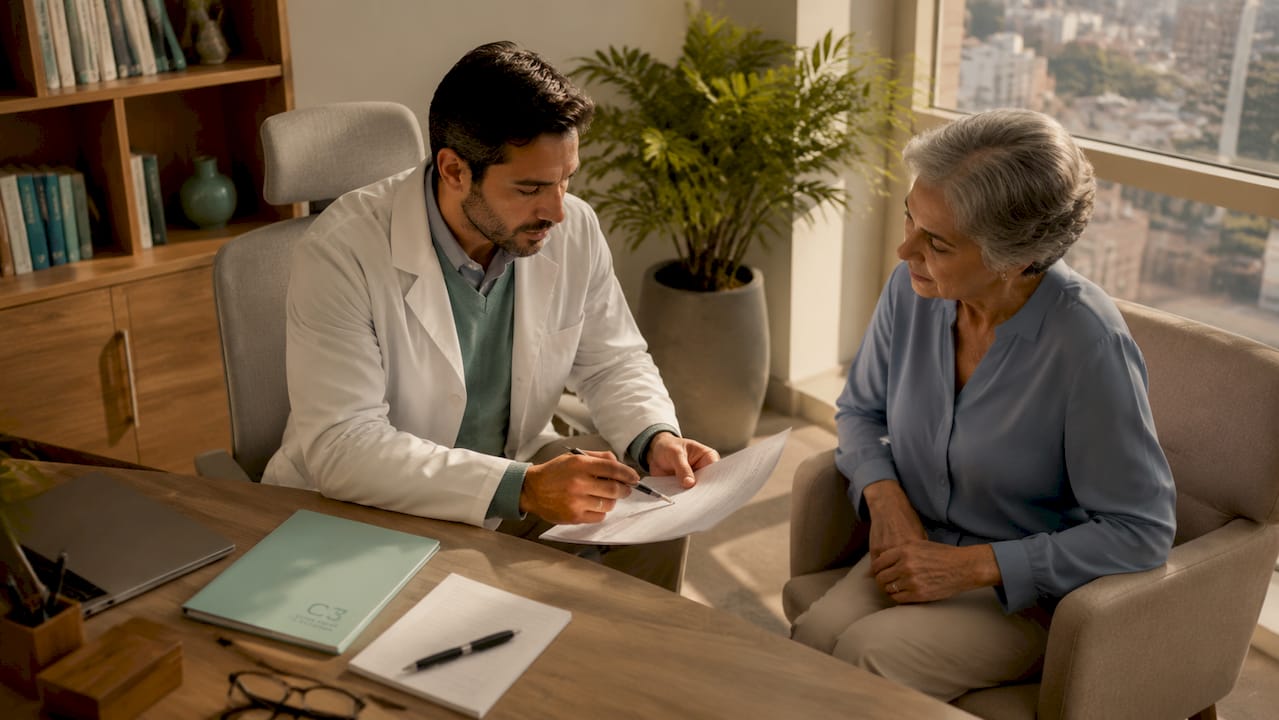 Consulta de medicina geral e familiar numa clínica em meio rural
