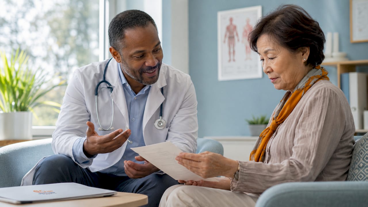 Doctor discussing outpatient referral with patient