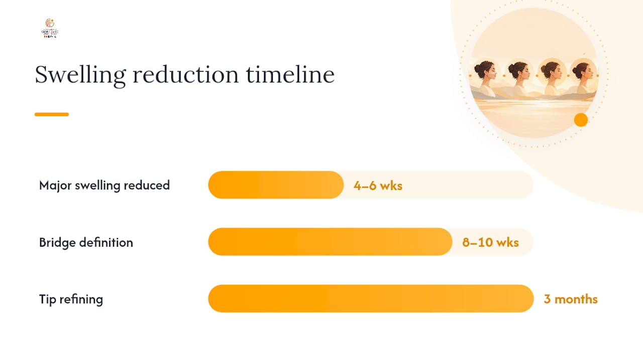 Rhinoplasty swelling recovery milestones timeline