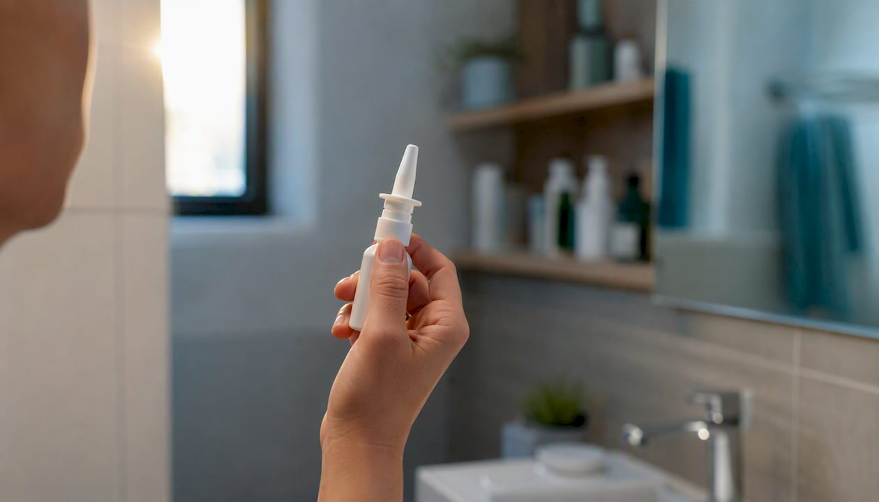 Preparação manual de spray nasal para combate às enxaquecas