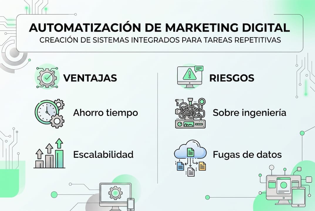 Infografía: beneficios y posibles riesgos de la automatización en marketing