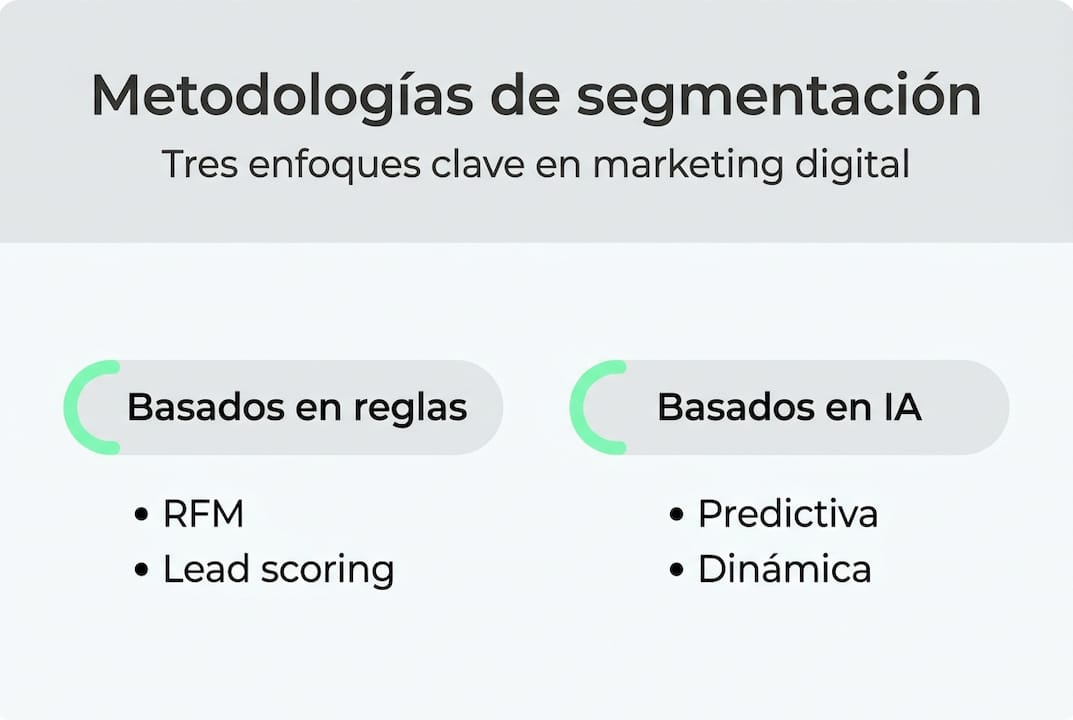 Infografía sobre los principales métodos de segmentación digital