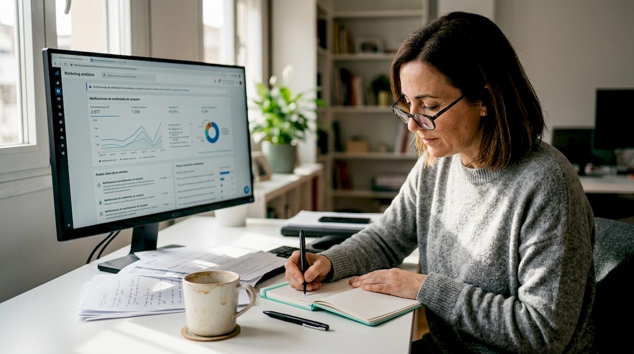 Profesional recibe notificaciones de campaña directamente en su escritorio