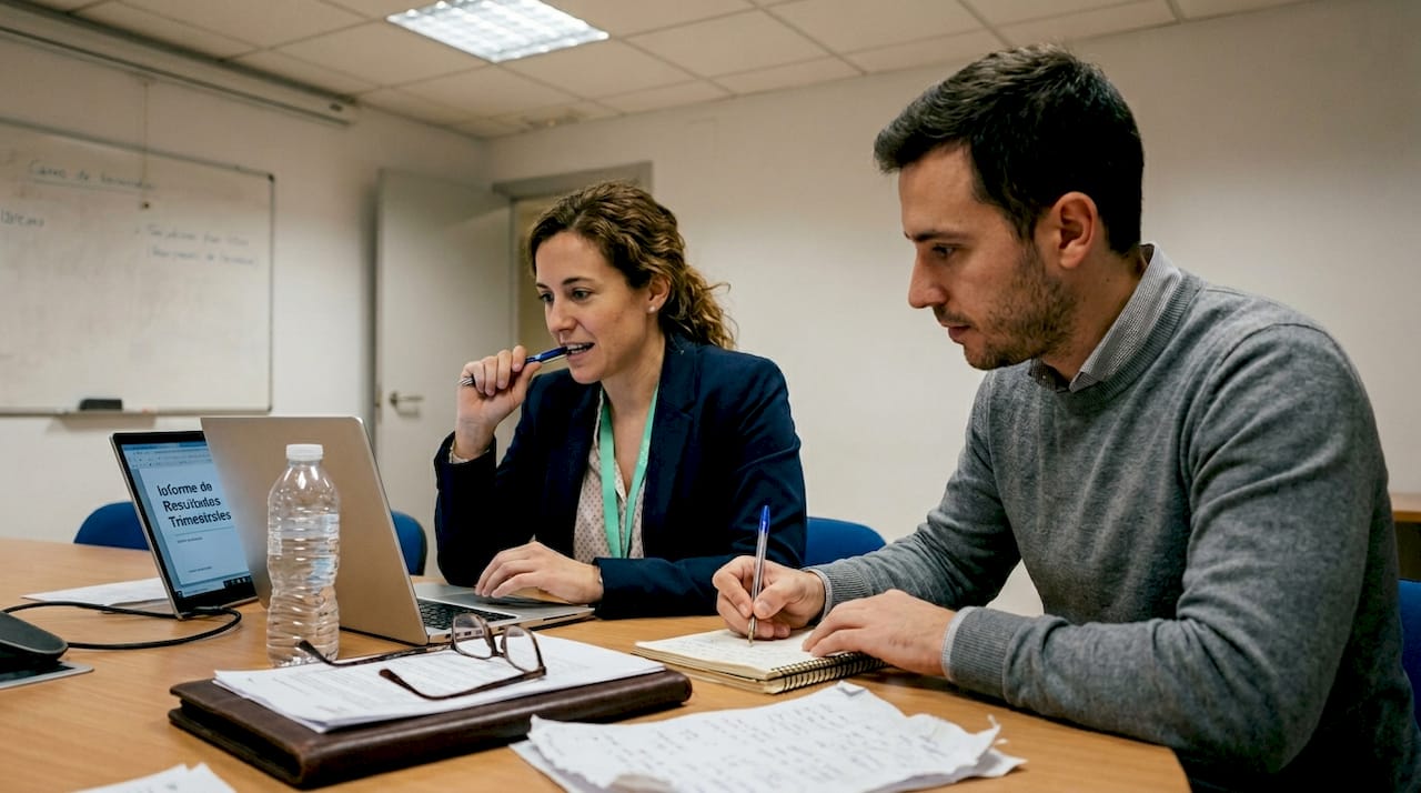 Profesional analizando y supervisando el reporte de potenciales clientes