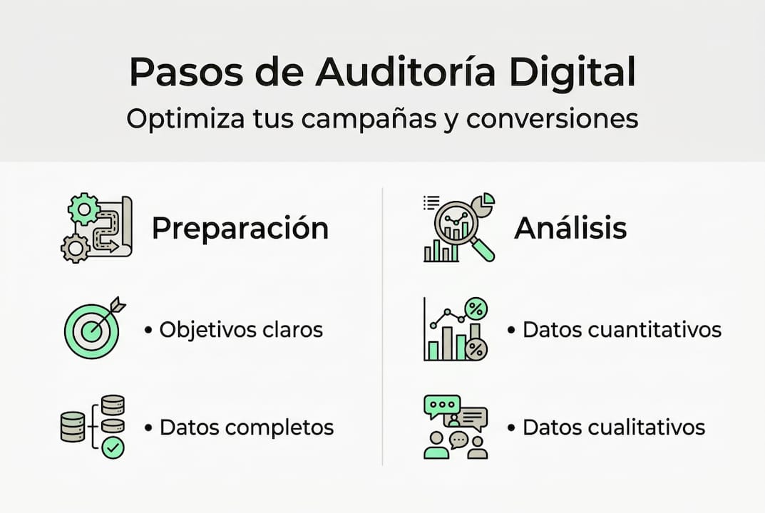 Infografía: etapas clave para auditar una campaña digital