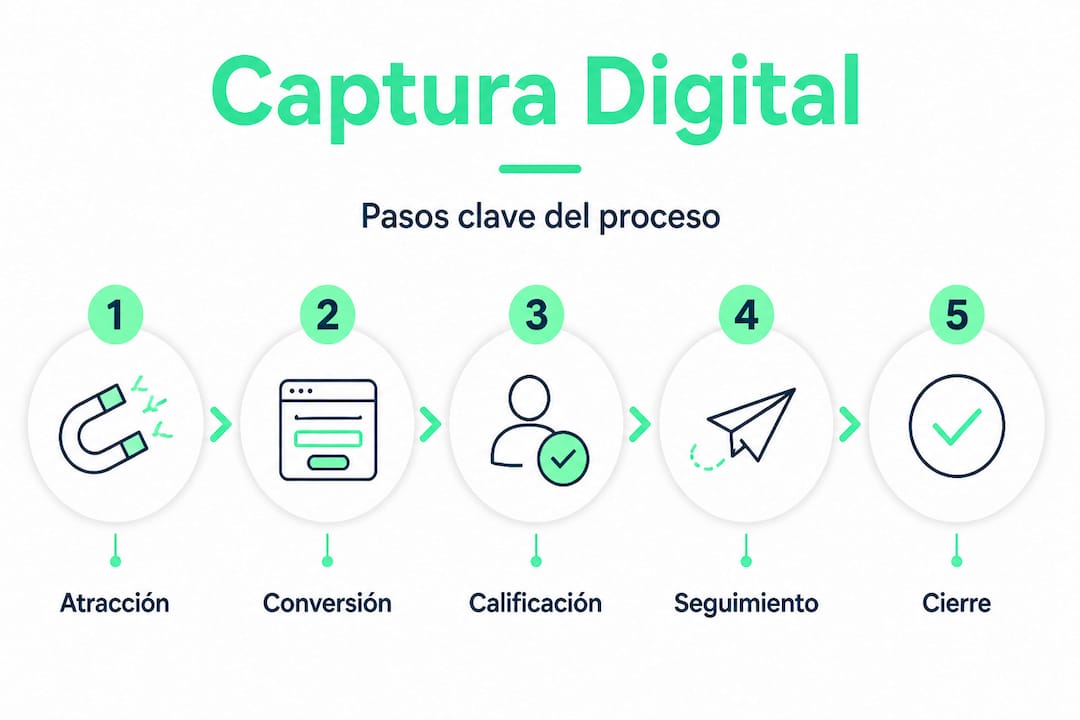Infografía: cómo funciona la captación digital de leads paso a paso