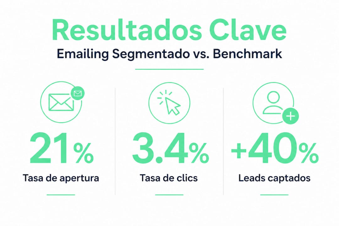 Infografía con una comparativa de los principales indicadores en campañas de email marketing
