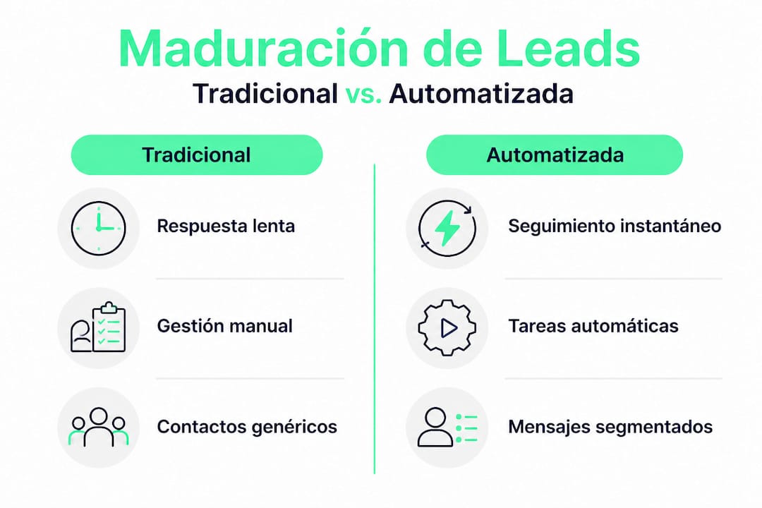 Infografía que muestra las diferencias entre el proceso de maduración convencional y el automatizado