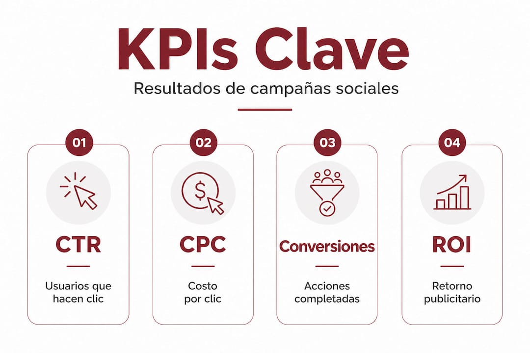 Infografía con los KPIs más importantes para medir el éxito de tus campañas en redes sociales
