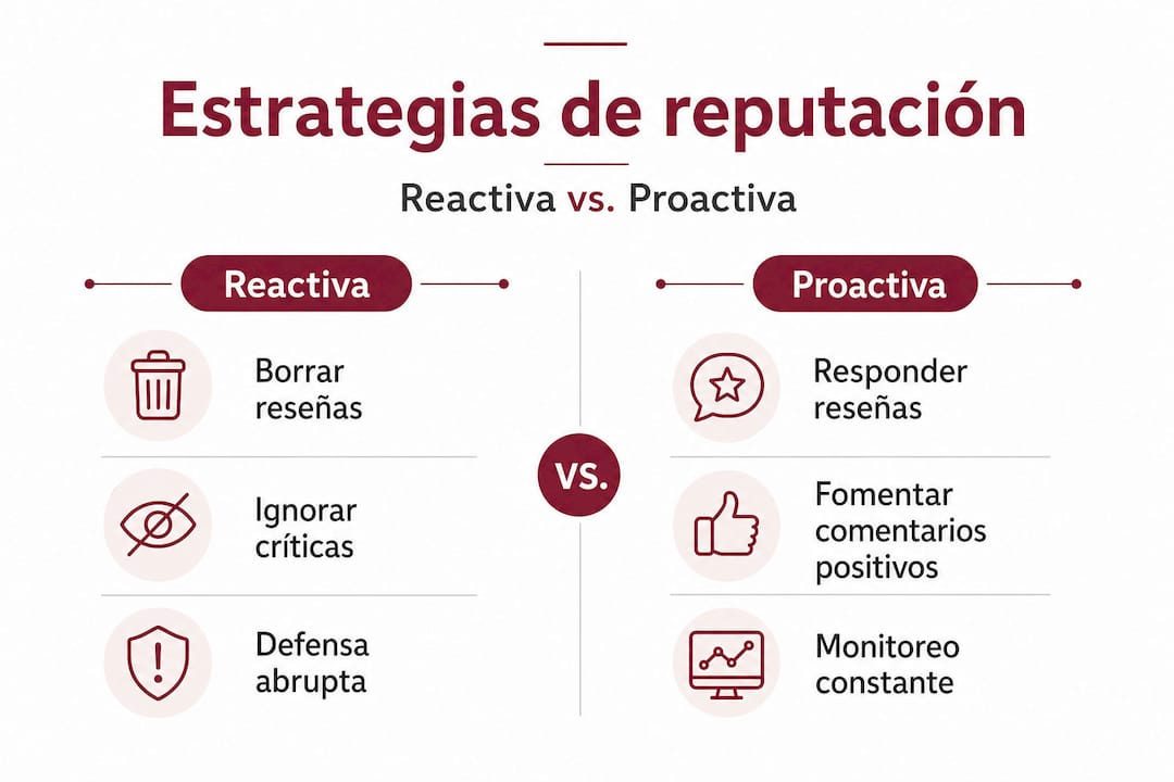 Infografía: análisis comparativo de estrategias para gestionar la reputación