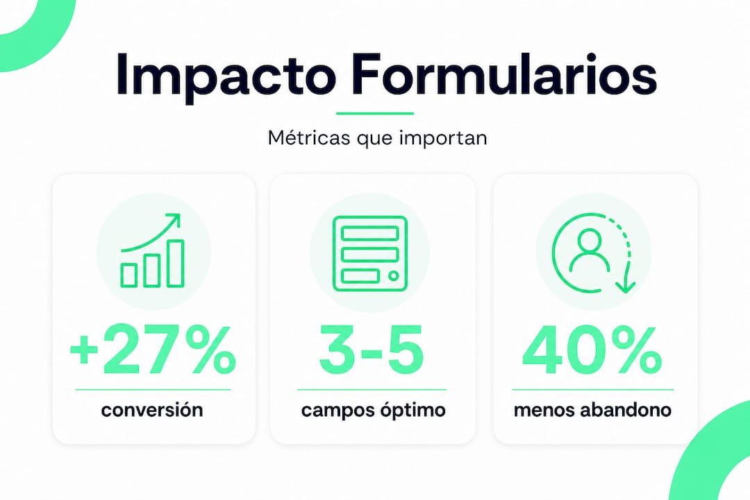 Infografía con las métricas esenciales para mejorar el rendimiento de tus formularios