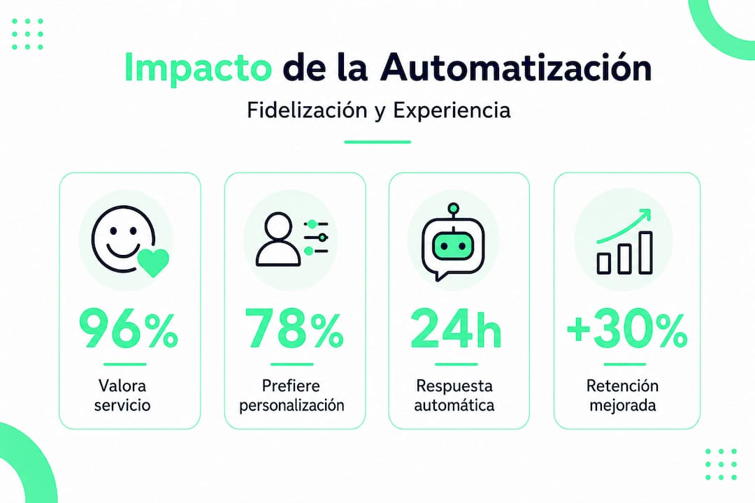 Infografía con datos clave sobre la automatización y la fidelización de clientes