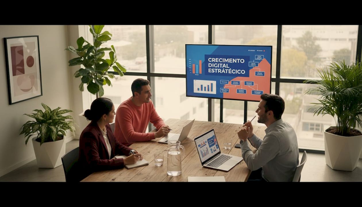 Reunión de trabajo del equipo de marketing para coordinar ideas y estrategias