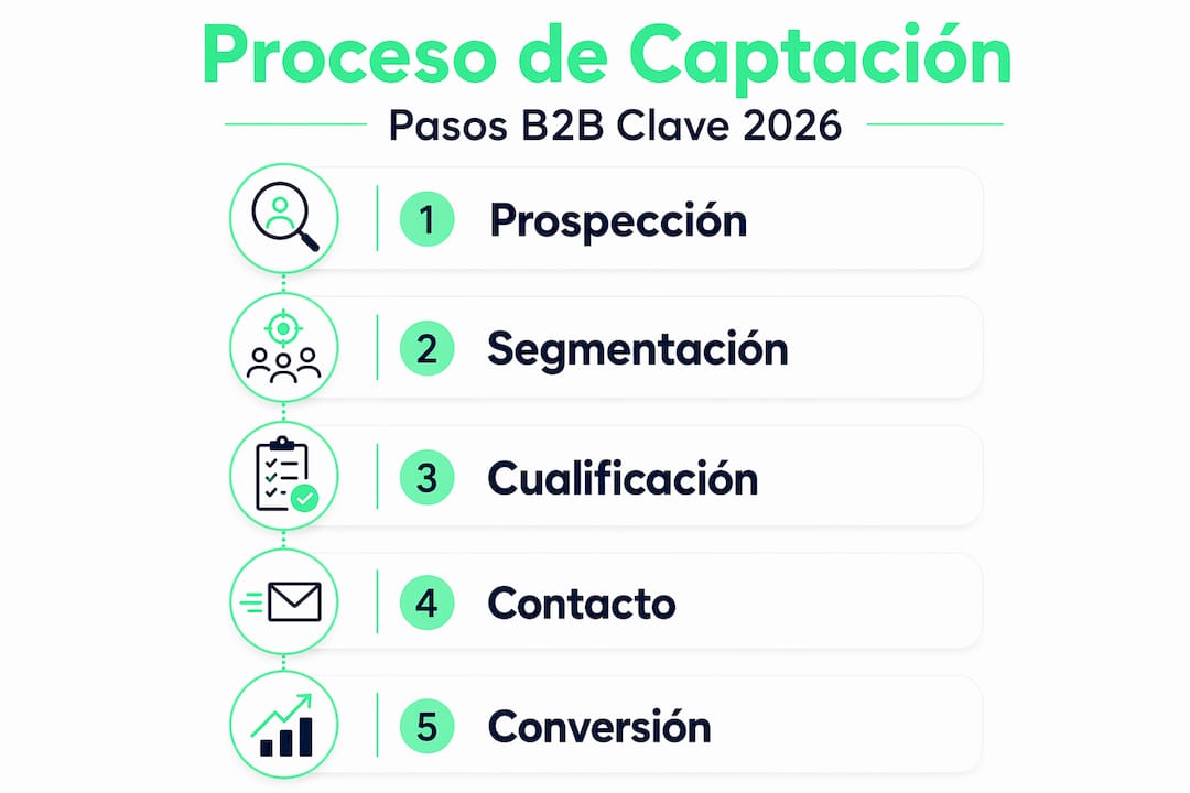 Infografía sobre el proceso de generación de oportunidades B2B