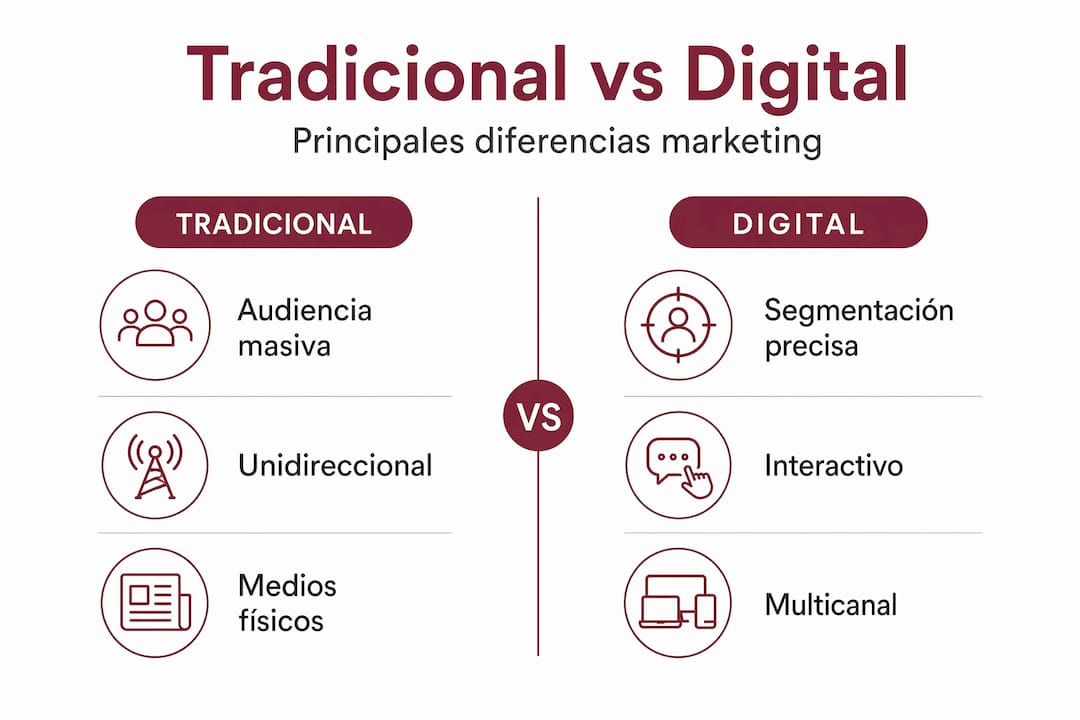 Infografía: ¿Qué conviene más para tu pyme, marketing tradicional o digital?