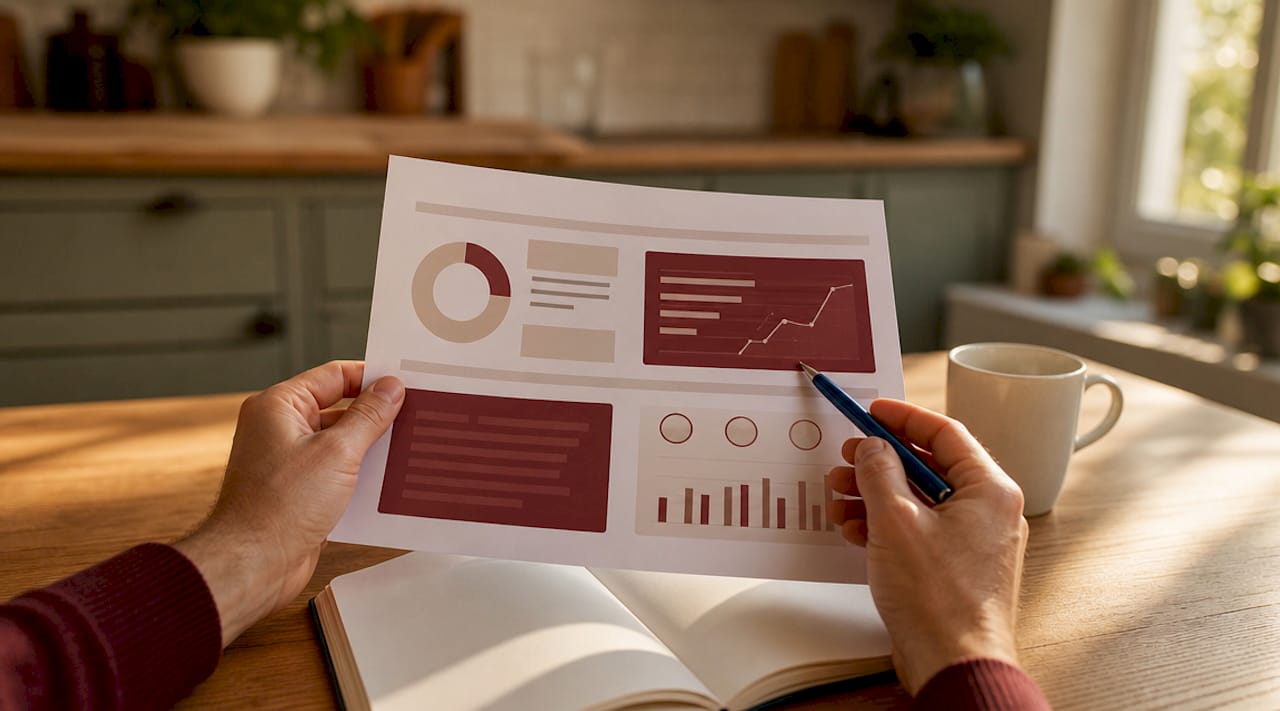 Personas revisando un informe sobre conversiones importantes
