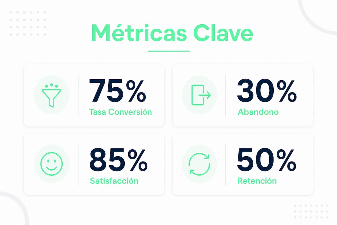 Infografía con las métricas y KPIs más importantes para analizar el recorrido digital del usuario