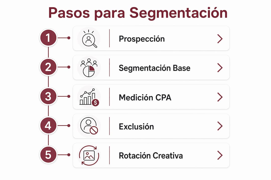 Guía visual con los pasos clave para una segmentación avanzada