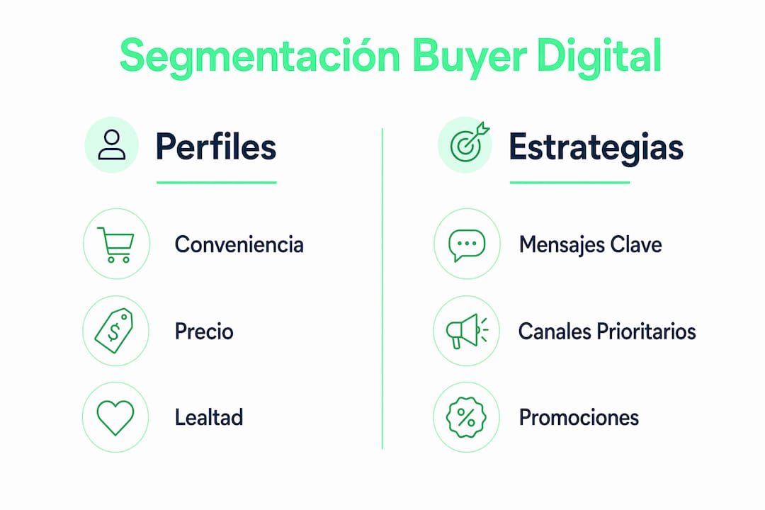 Infografía comparativa de dos perfiles de comprador digital