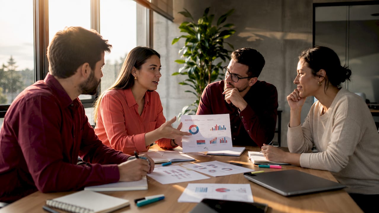 El equipo analiza los principales indicadores de marketing