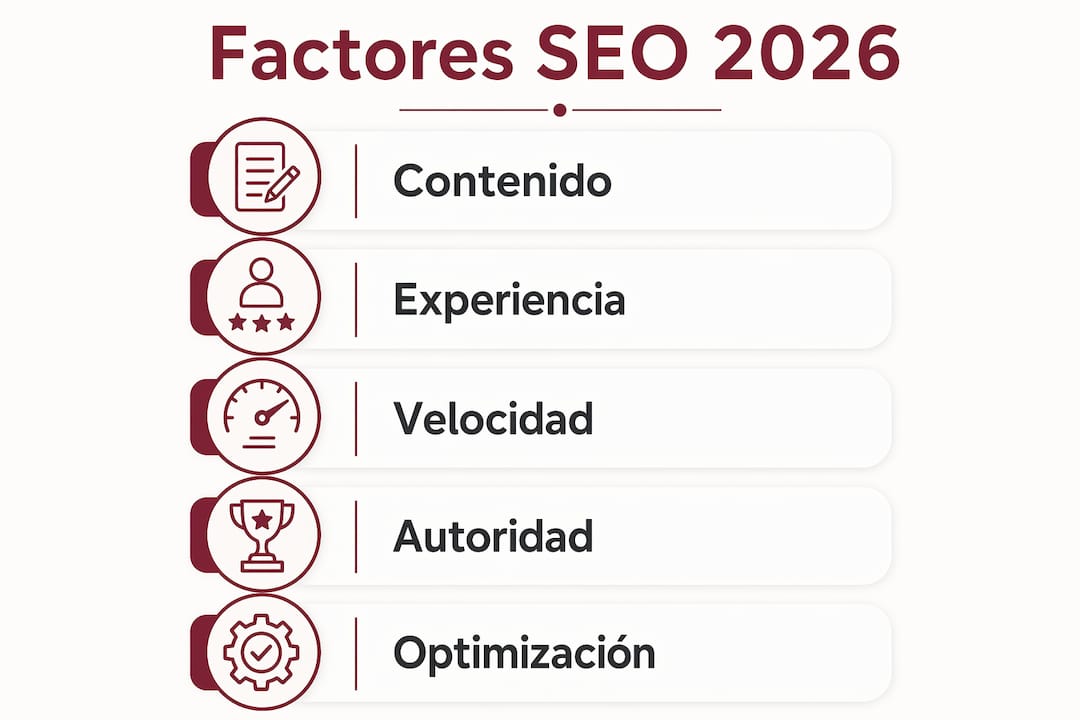 Infografía con los principales aspectos del SEO para 2026