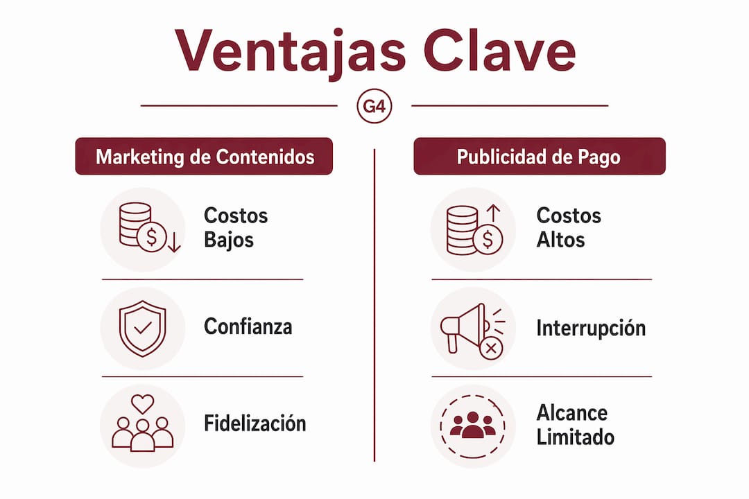 Infografía: ¿Qué es mejor para tu marca, marketing de contenidos o publicidad tradicional? Ventajas de cada estrategia