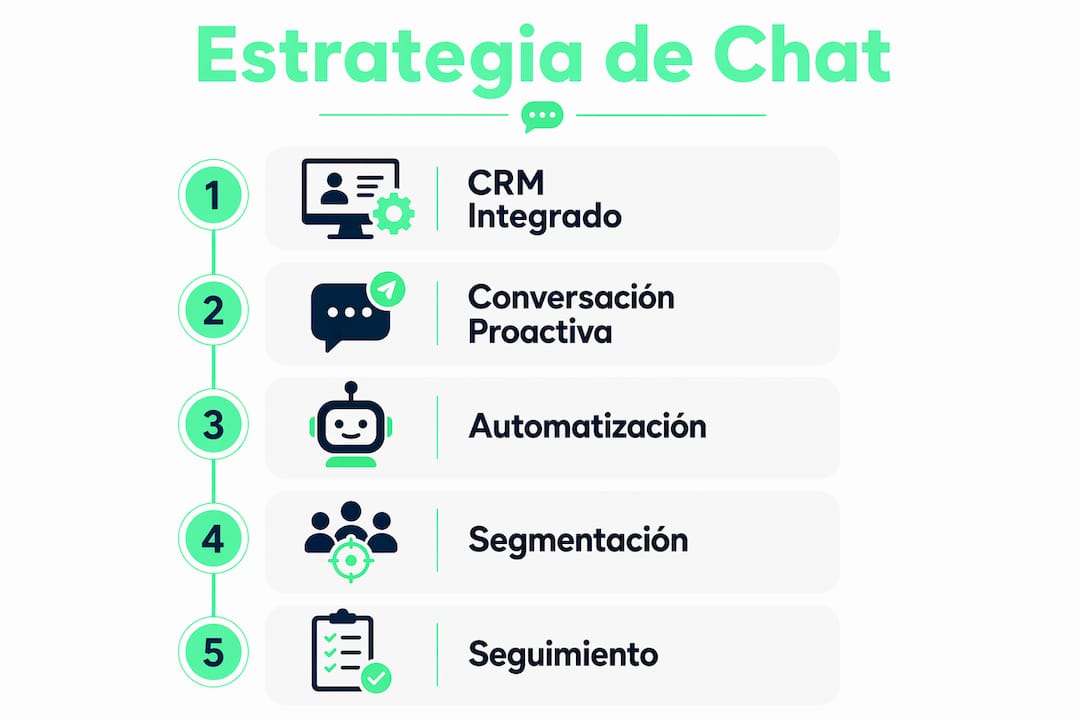 Infografía: pasos esenciales para lograr una estrategia de chat efectiva