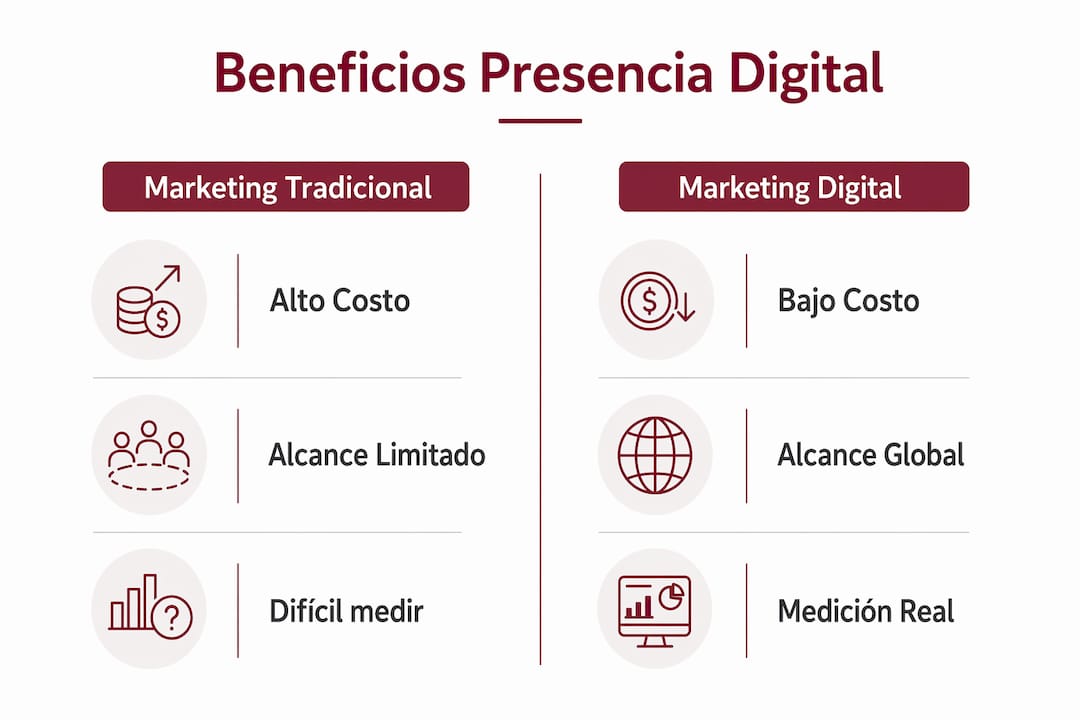 Infografía sobre las diferencias entre el marketing digital y el marketing tradicional
