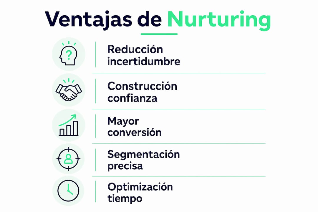 Infografía que destaca los beneficios de automatizar el proceso de nurturing