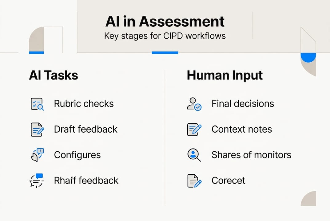 Infographic with AI and human workflow stages