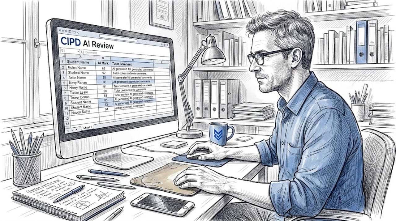 Teacher reviewing AI marking results