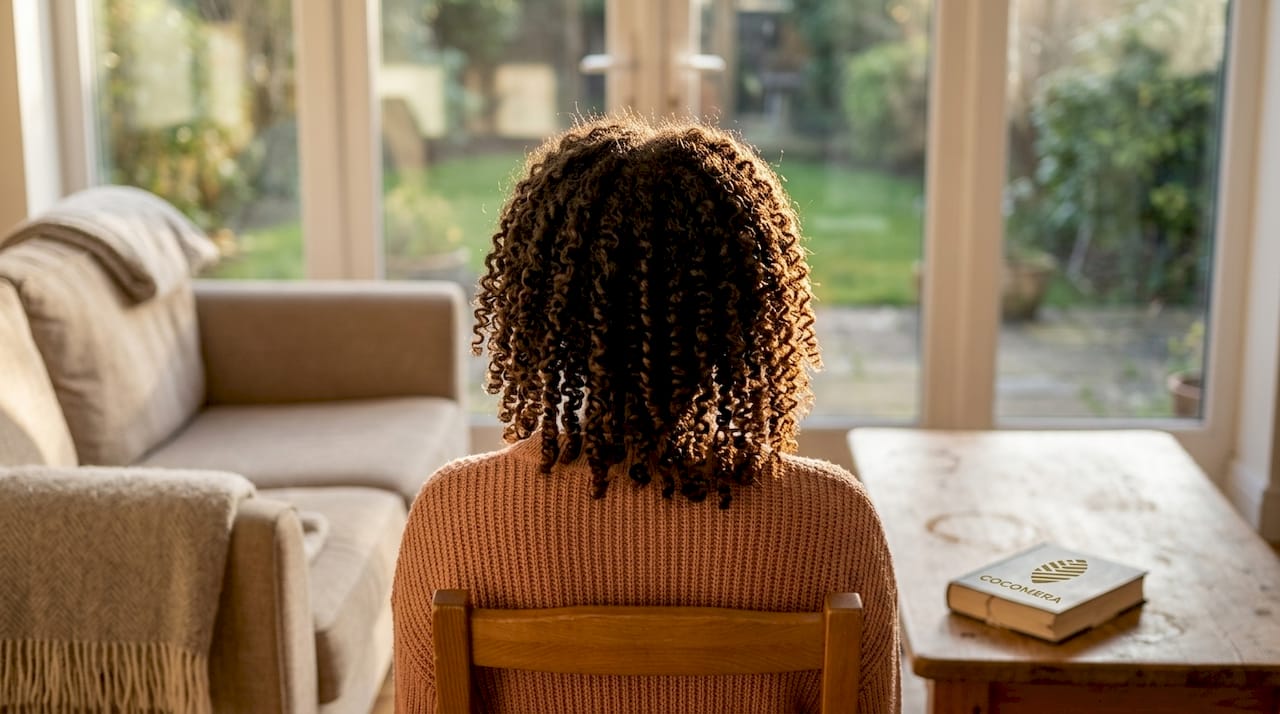 Closeup of defined coily 4A hair texture