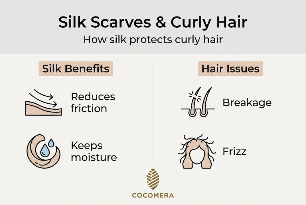Infographic: silk scarf curly hair benefits