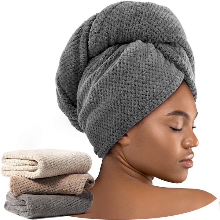 Amazon.com : Umisleep 3 Pack Microfiber Hair Towel Wrap for Curly ...