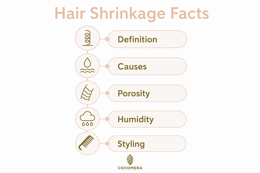 Infographic outlining hair shrinkage process steps