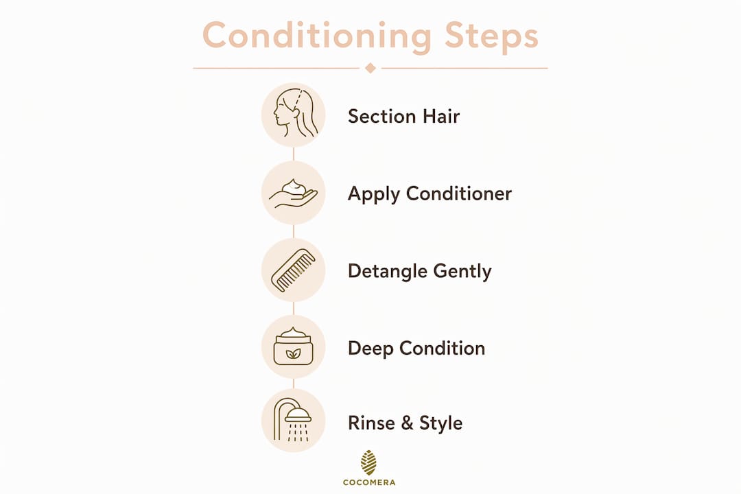Infographic illustrating five key conditioning steps