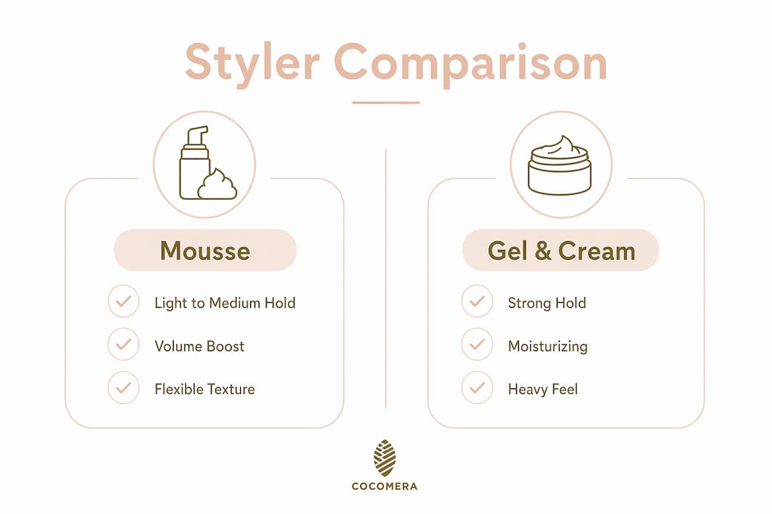 Infographic comparing mousse versus gel and cream