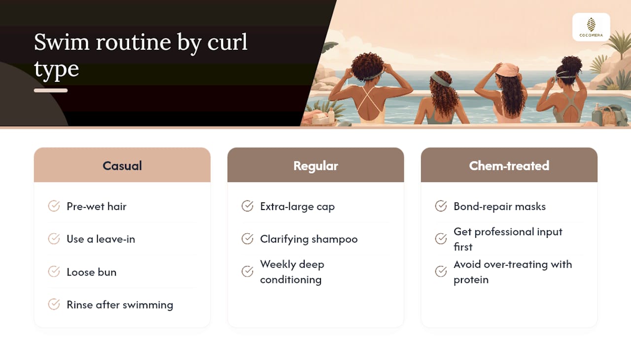 Swimming routines by curl type and frequency