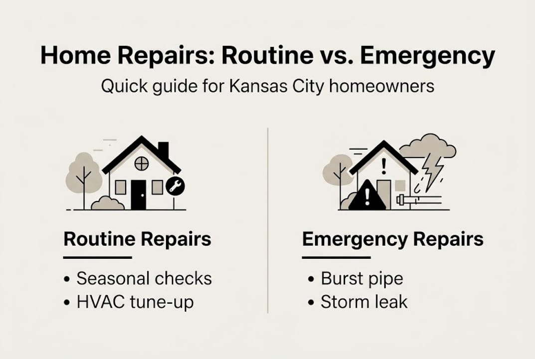 Infographic routine versus emergency repairs