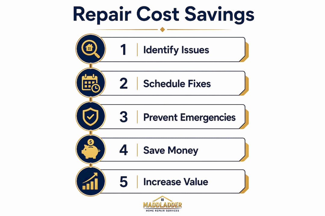 Infographic showing repair cost saving steps