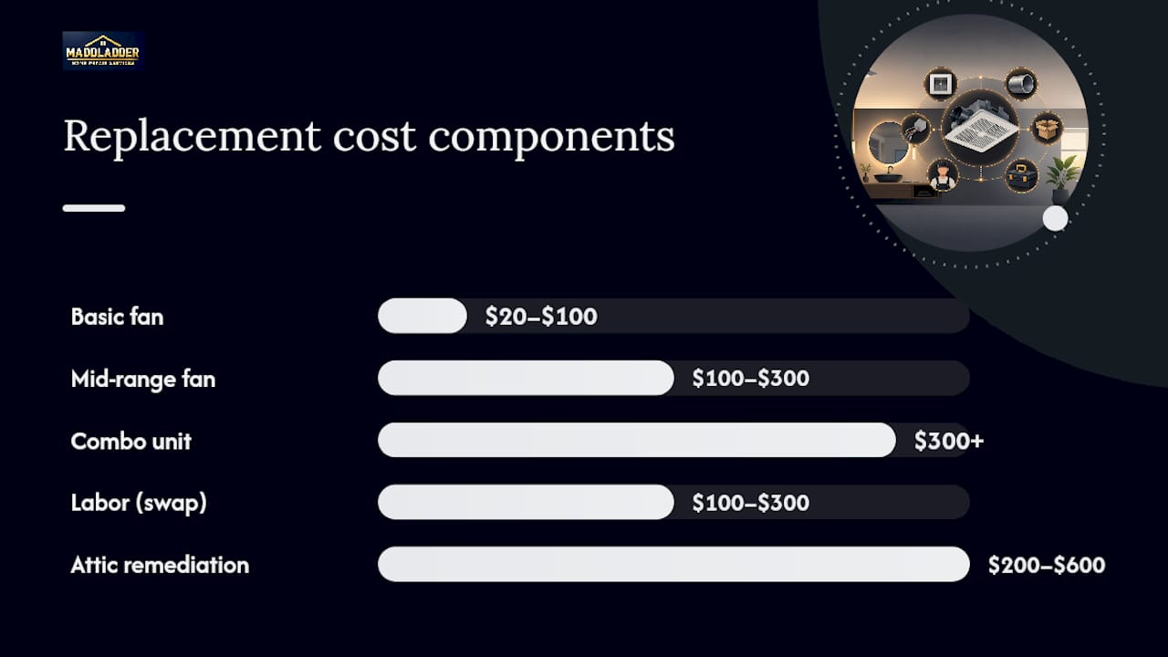 Bathroom fan replacement cost breakdown