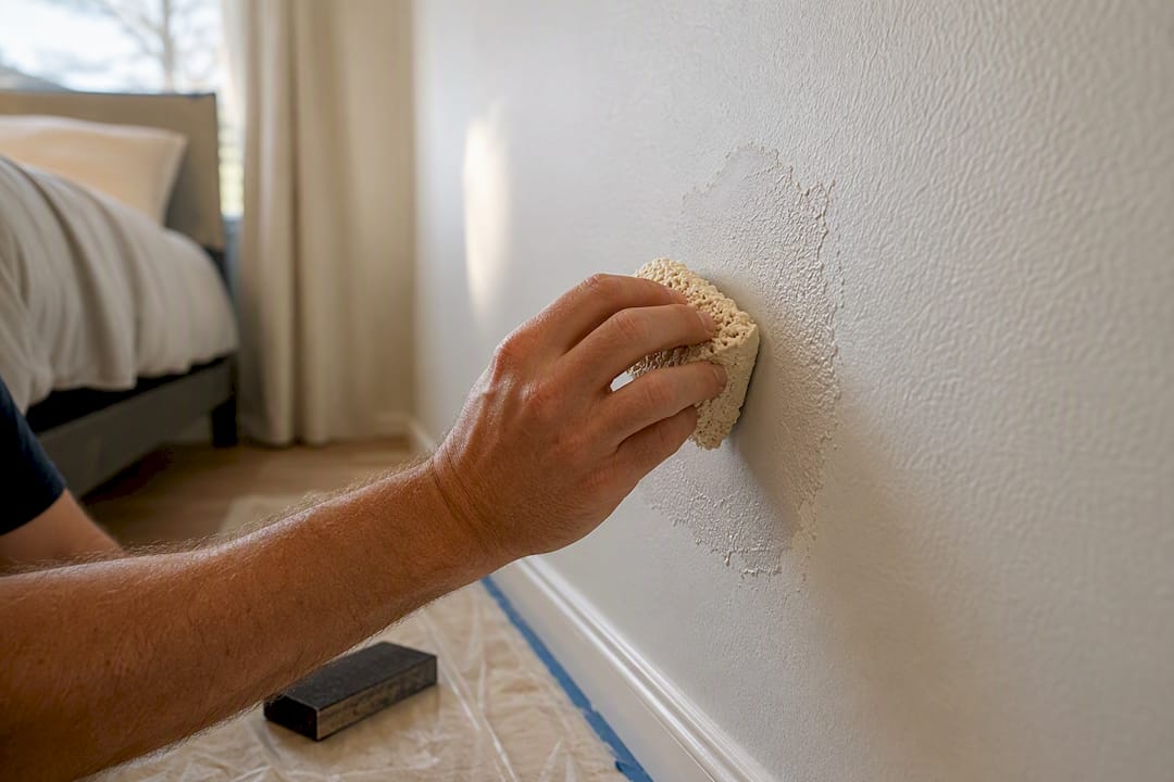 Blending orange peel drywall texture
