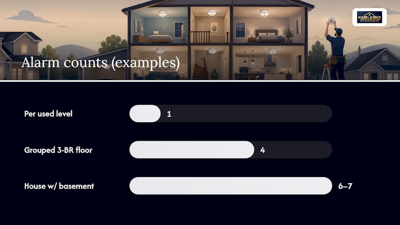 Smoke alarm count by home layout