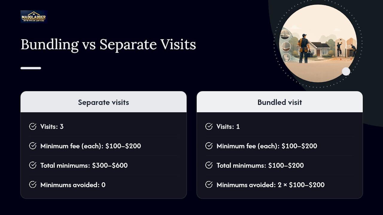 Bundled repairs compared with separate service visits
